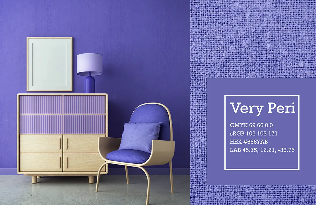 Easy Very Peri home inspiration for the color of the year according to Pantone Color Institute