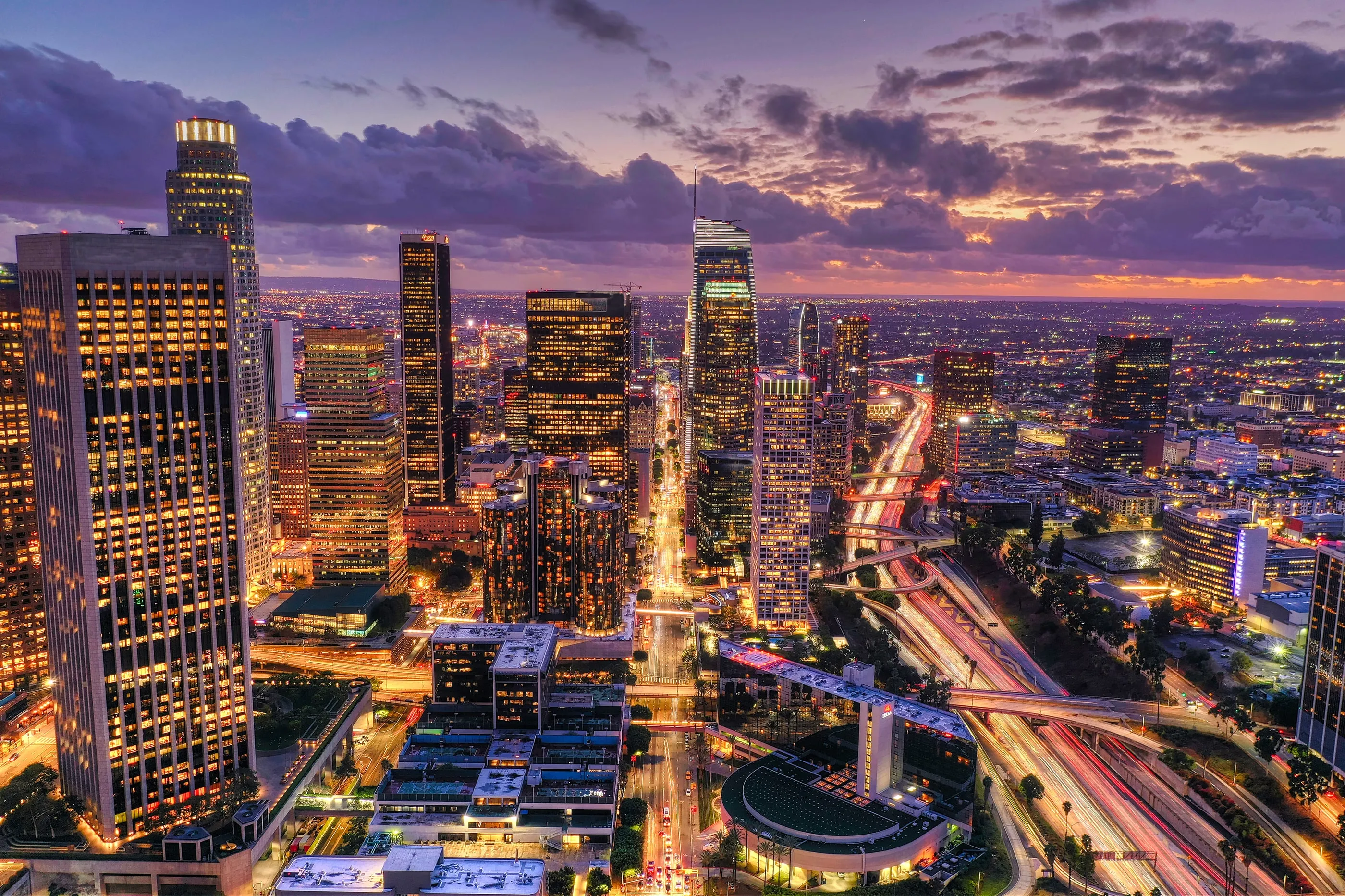 aerial shot downtown los angeles night prima tanza affordable condo for sale in cavite min