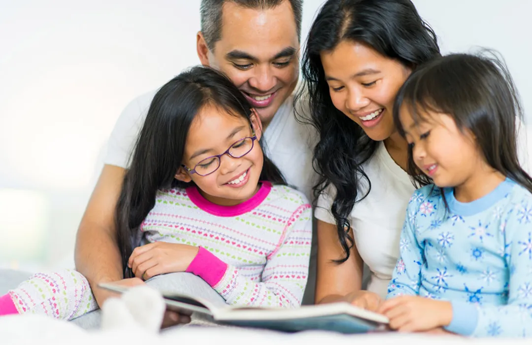 Pass ideas that book day is fun and must be celebrated by reading stories to your young family members.