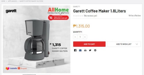 Lumina Homes Gift Suggest for Fathers Day AllHome Coffee Maker