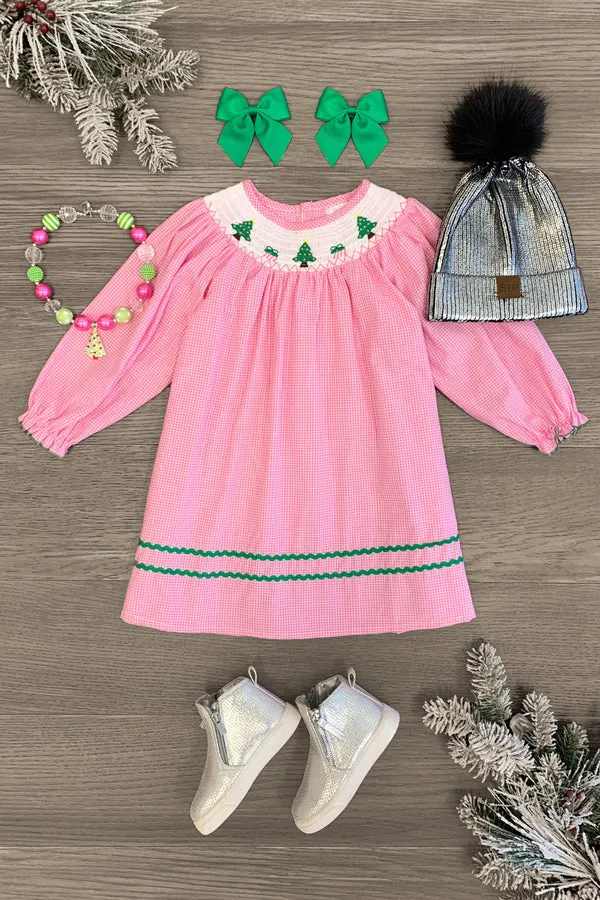 Pink and White Christmas Tree dress