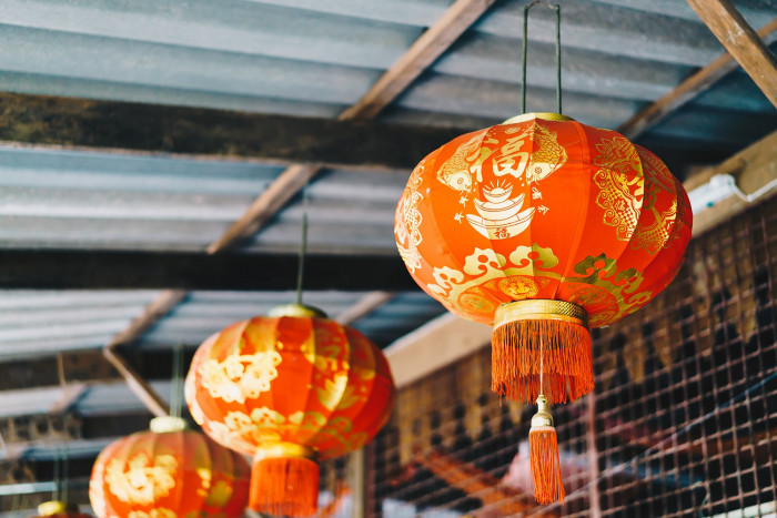 Red Chinese Lanterns Hanging Celebrate Chinese New Year in Lumina Home by adding some red lanterns