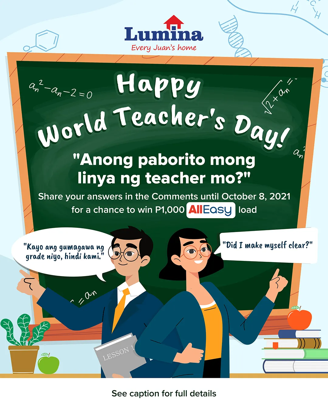 Lumina Homes Facebook Contest for World Teachers Day