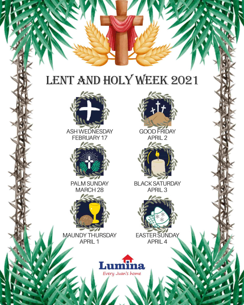 Lent and Holy Week 2021 Calendar by Lumina Homes