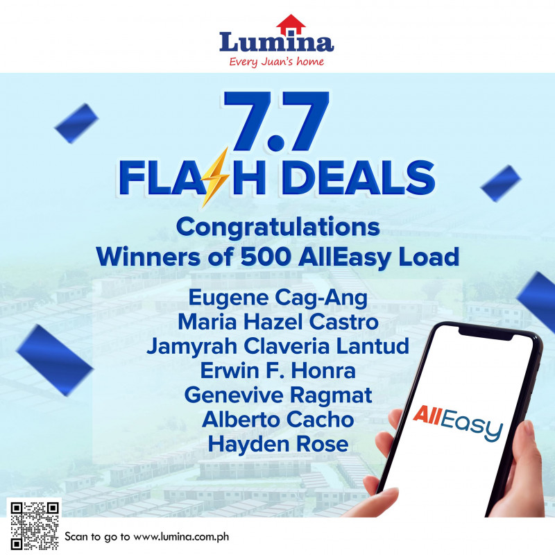 Lumina Flash Deals Winners of 500 AllEasy Load