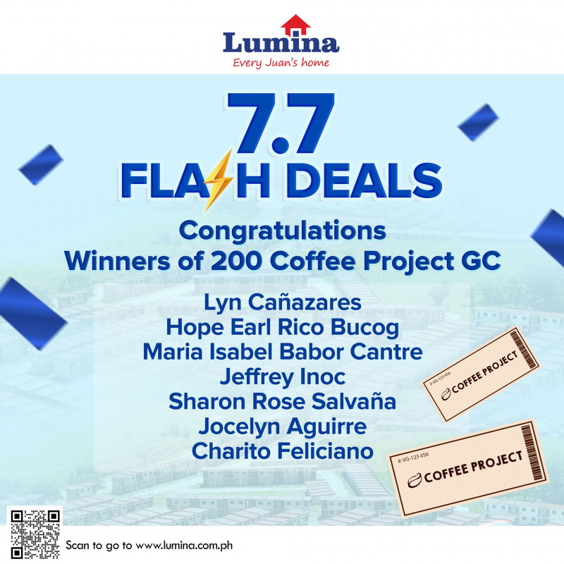 Lumina Flash Deals Winners of 200 GC Coffee Project Lumina Flash Deals Winners of 200 GC Coffee Project