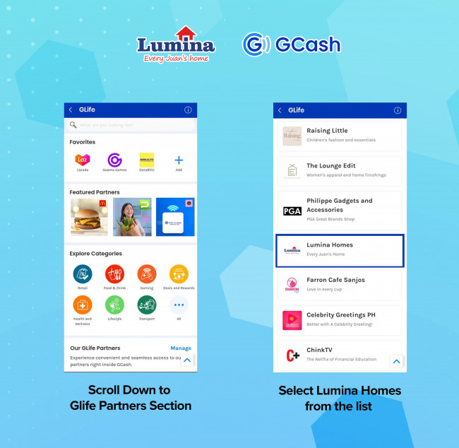 Step 2 gcash glife lumina homes