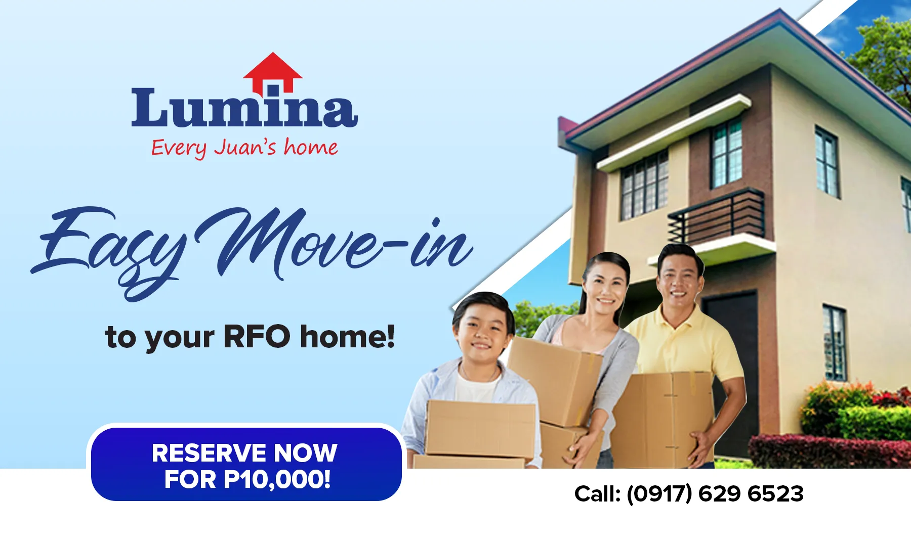 banner Lumina Homes Launches Easy Move in Promo for RFO Homes