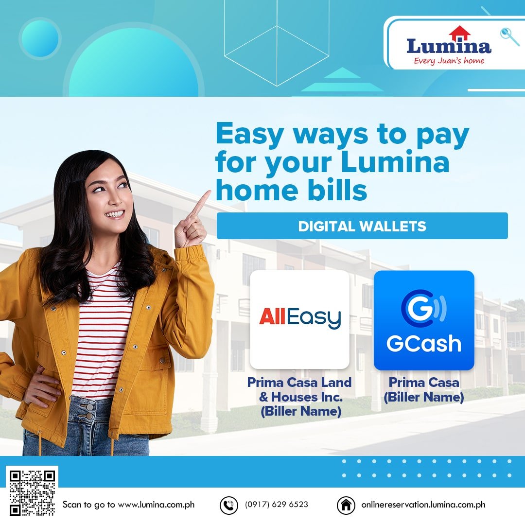 Pay your Lumina monthly downpayment and amortization using digital wallet apps