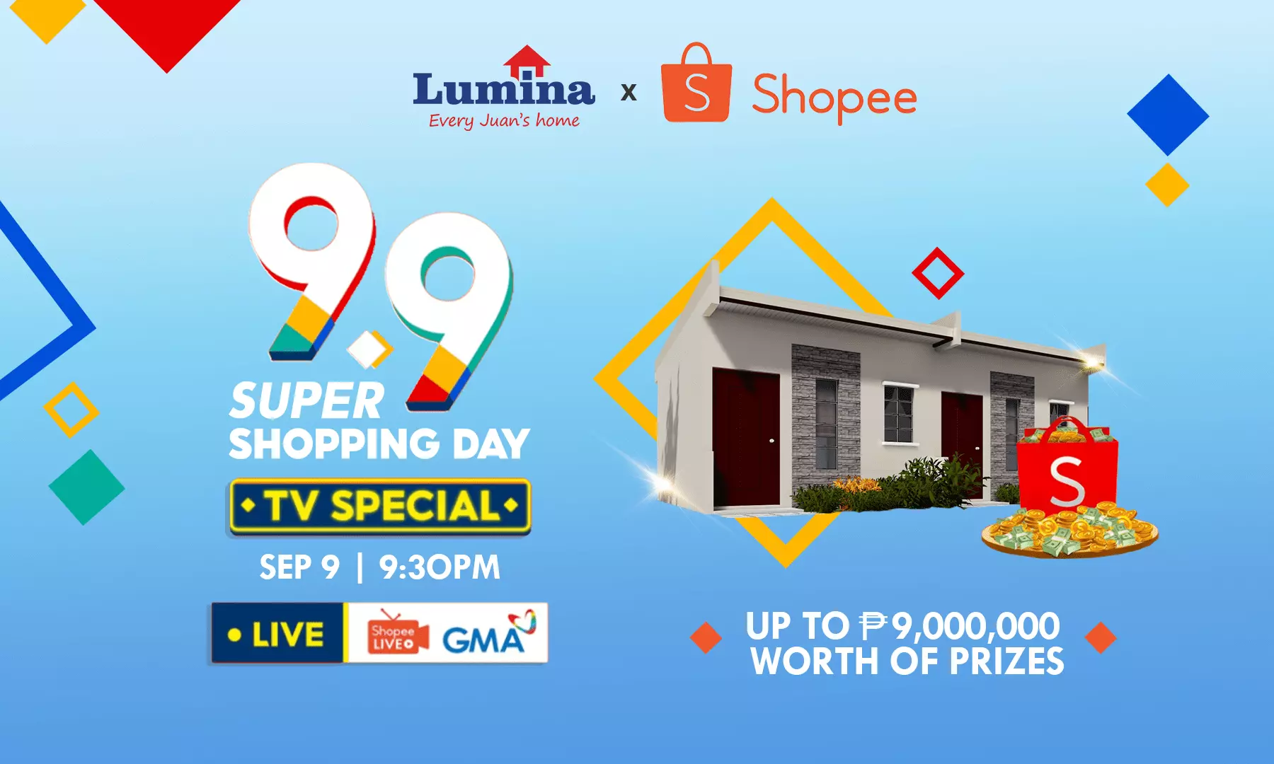Lumina Homes to Award Three House and Lots in Shopee 9.9