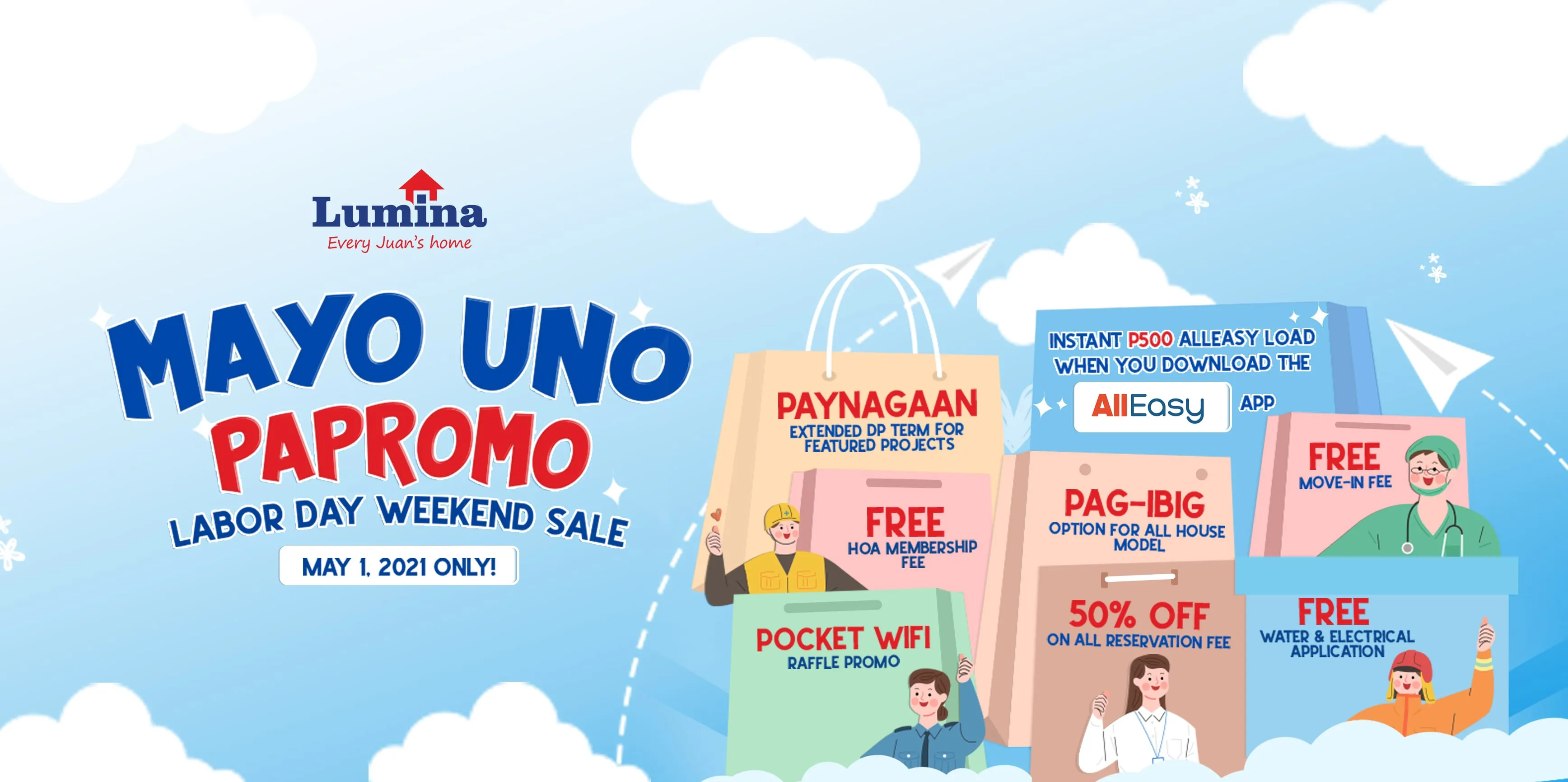Lumina Presents Mayo Uno Papromo for Filipino Workers House and Lot for Sale Philippines Labor Day Promo