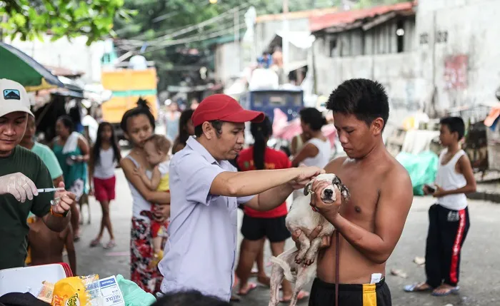 Ceremonial Dog Vaccination to control rabies and have pets vaccinated.