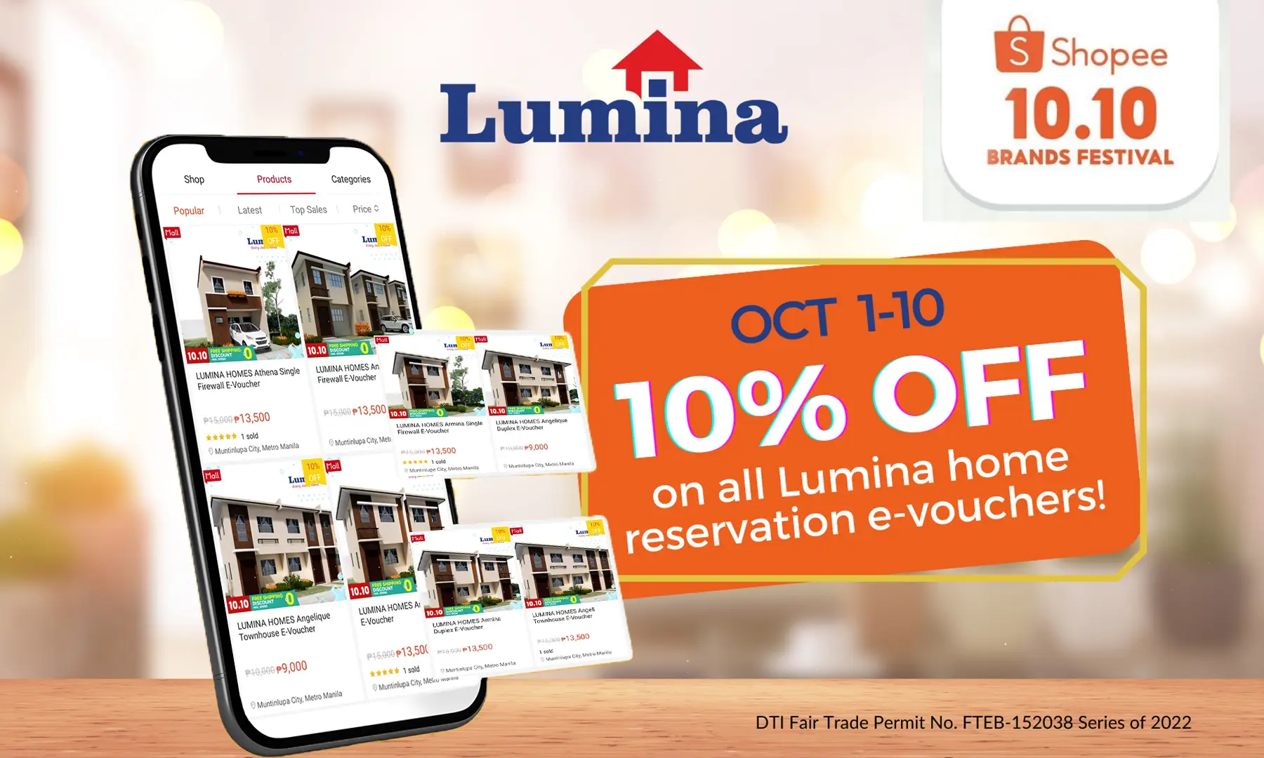 Shopee 10.10 Sale Get 10 Off on Lumina Homes Reservation Vouchers 1