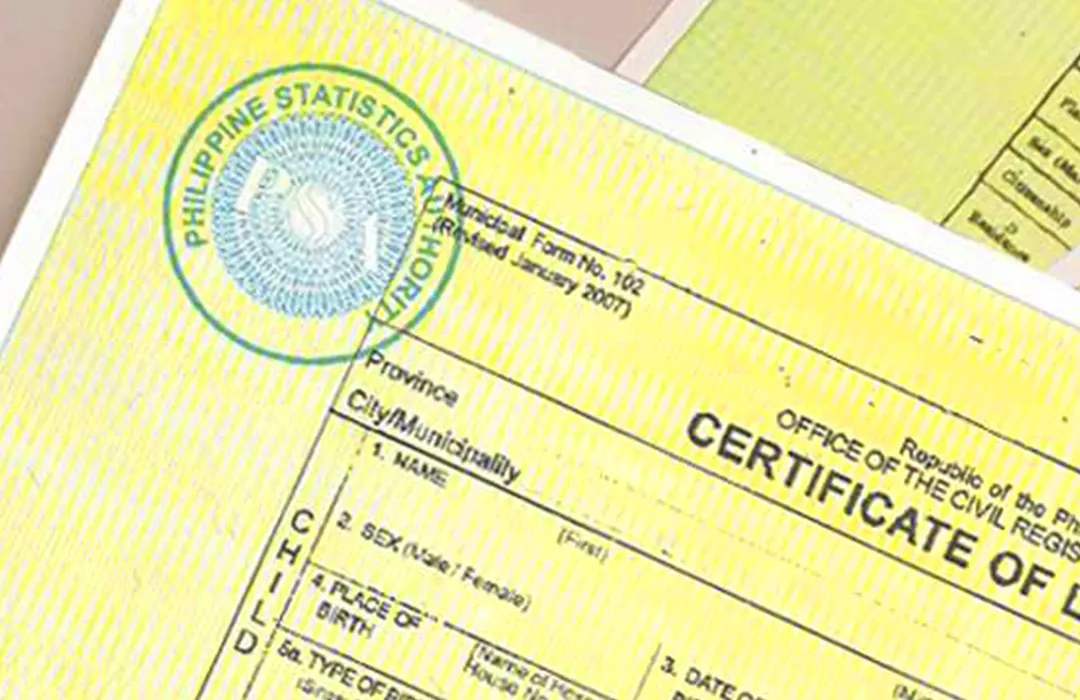 Philippine Statistic Authority PSA Authenticated Birth Certificate