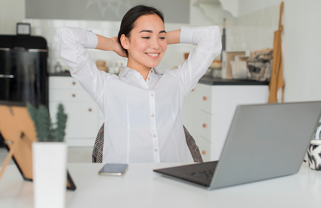 New working arrangement of office workers to prioritize health concerns.