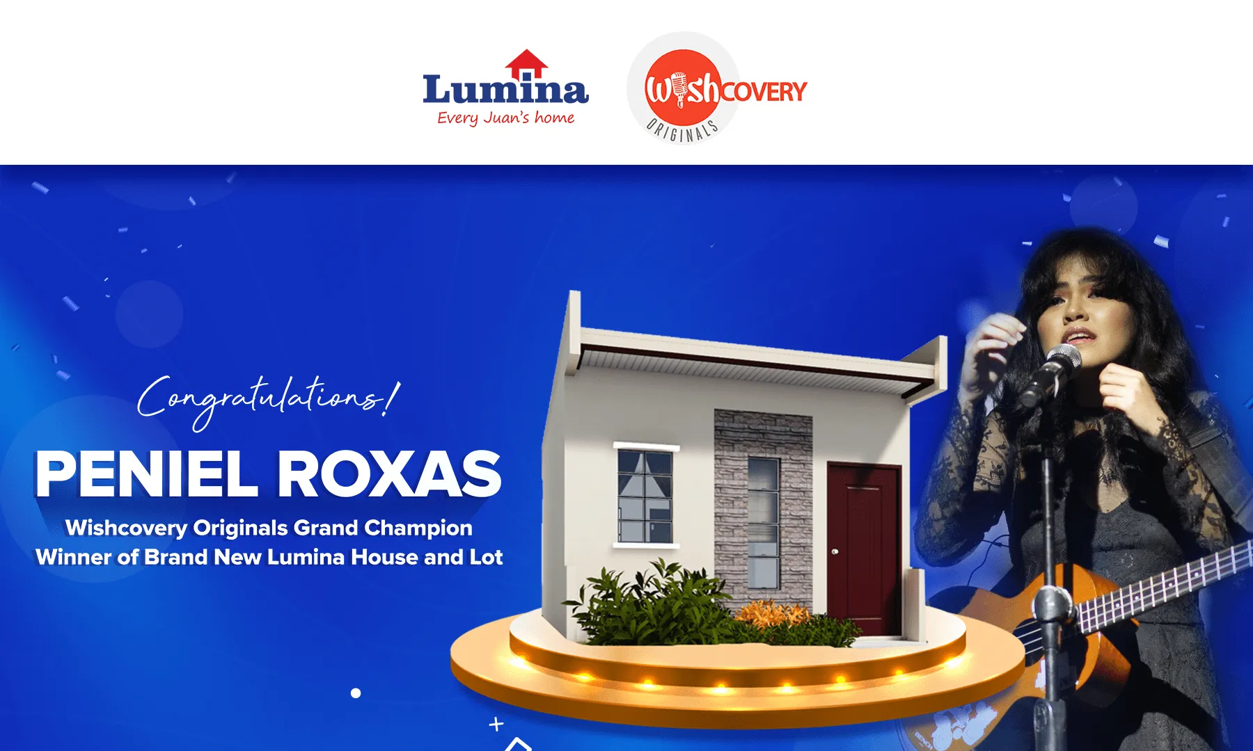 Wishcovery Originals Grand Champion Peniel Roxas Wins Lumina House and Lot